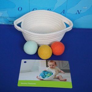 Lovevery Treasure Basket & Felt Ball Set From The Inspector Play Kit 7-8 months